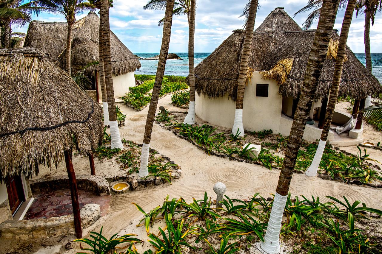 tulum mexico huts on beach