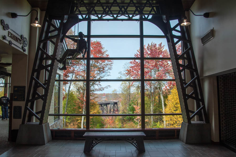 Check out the stunning Fall foliage at Kinzua Bridge State Park, Kinzua Bridge is one of the best spots to see foliage in Northern PA!