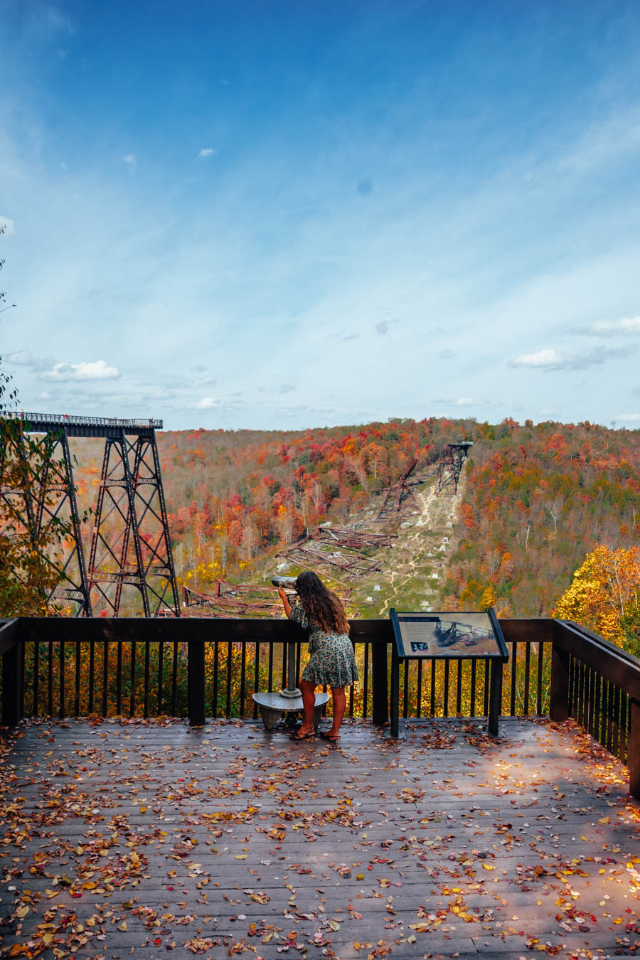 Check out the stunning Fall foliage at Kinzua Bridge State Park, Kinzua Bridge is one of the best spots to see foliage in Northern PA!