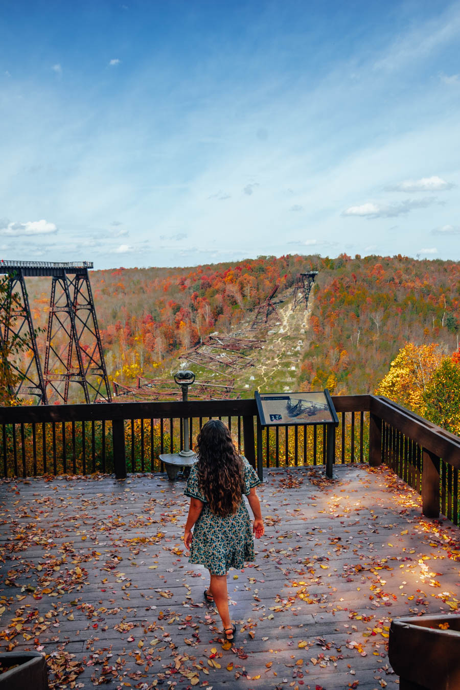 Check out the stunning Fall foliage at Kinzua Bridge State Park, Kinzua Bridge is one of the best spots to see foliage in Northern PA!